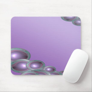 Teal Ringed Purple Bubble Abstract Mouse Pad