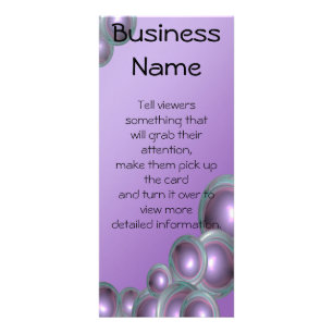 Teal Ringed Purple Bubble Abstract Rack Card