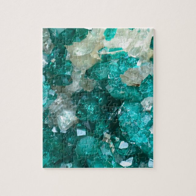 Teal Rock Candy Quartz Jigsaw Puzzle (Vertical)