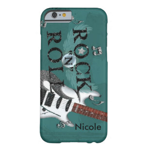 Teal Rock N Roll Star Grunge Musical Guitar Barely There iPhone 6 Case