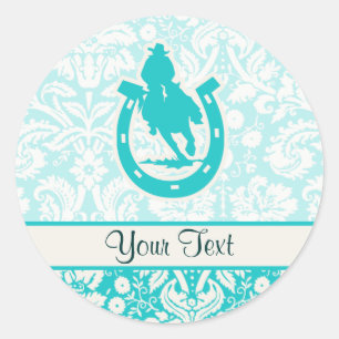 Teal Rodeo Classic Round Sticker