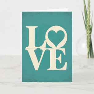 Teal Romantic Love Card