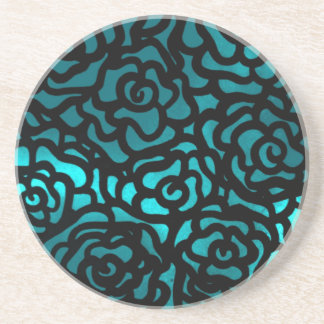 teal rose coaster