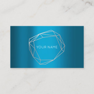 Teal Rose  Poligonal Frame Geometric Minimalism Business Card