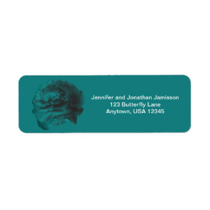 Teal Rose Return Address Labels