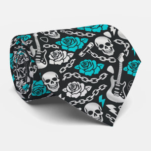 Teal Rose Rockwave Necktie
