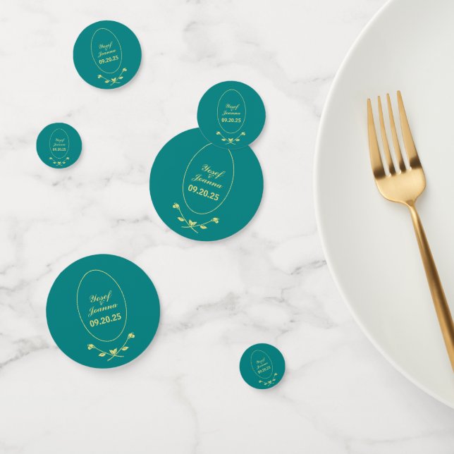 Teal Rose Wedding Confetti (Group)