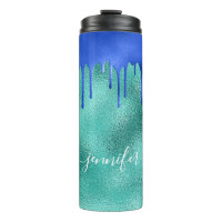 Teal royal blue green drips name