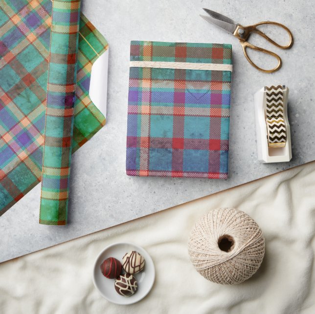  Teal, Rust & Emerald Scottish  Wrapping Paper (Crafts)