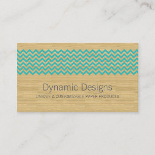 Teal Rustic Chevron Business Card