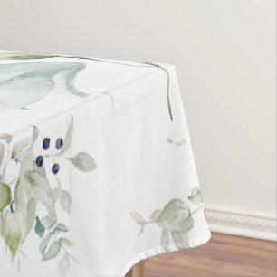 ,Teal & Sage Foliage Tablecloth
