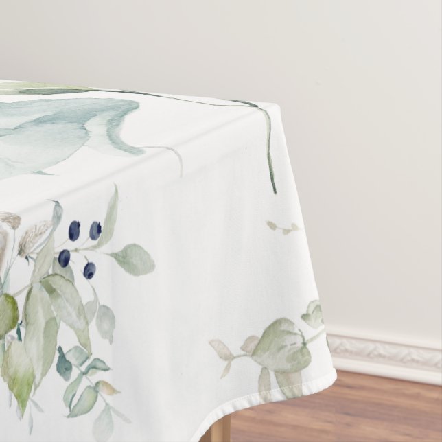 ,Teal & Sage Foliage Tablecloth (In Situ)