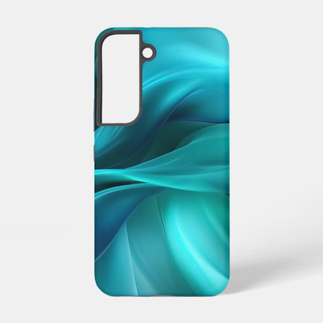 Teal Satin Samsung Galaxy S22 Case (Back)