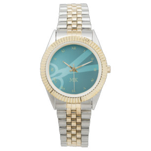 Teal Scissors & Monogram Watch