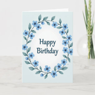 Teal Script Birthday Card