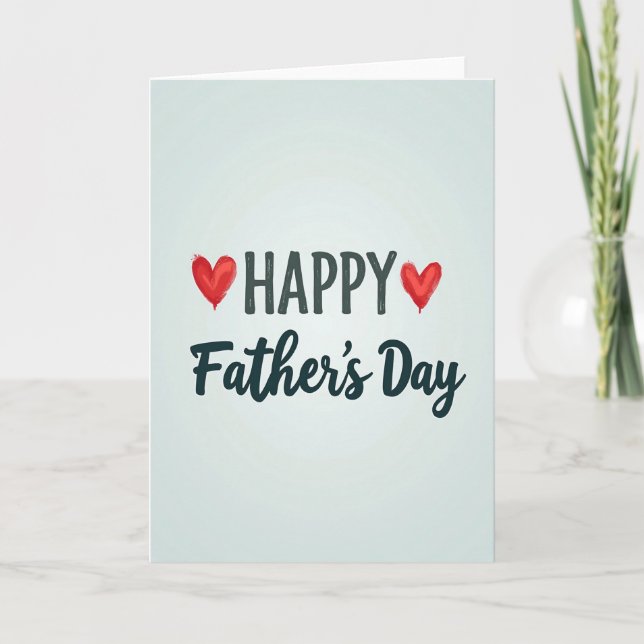 Teal Script Fathers Day Card (Front)