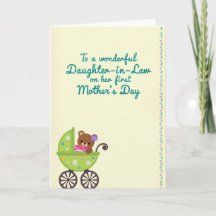 Teal Script Plush Animal Card