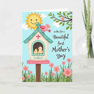 Teal Scrollwork House Card