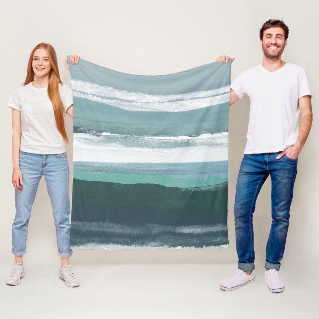 Teal Sea Fleece Blanket (In Situ)