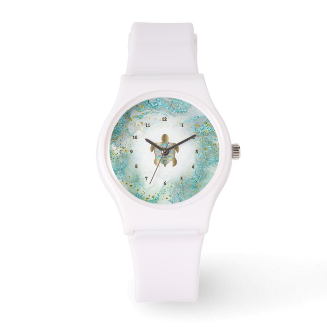 teal sea turtle desig watch (Front)