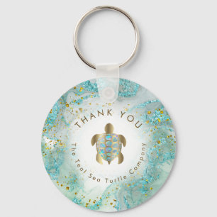 teal sea turtle design  key ring