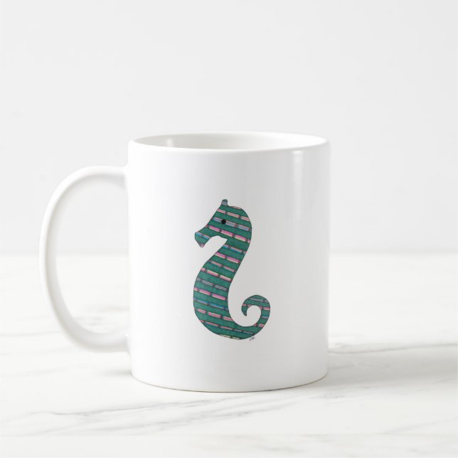 Teal Seahorse Coffee Mug (Left)