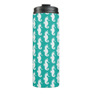 Teal Seahorse Pattern 1 Thermal Tumbler