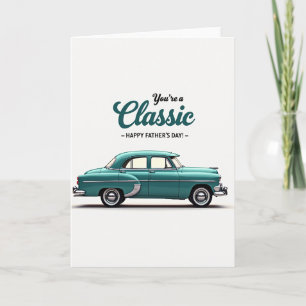 Teal Sedan Fathers Day Card