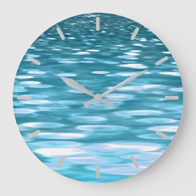 Teal shimmer large clock (Front)