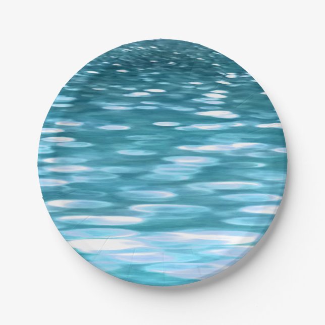 Teal shimmer paper plate (Front)