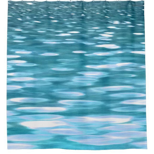 Teal shimmer shower curtain (Front)