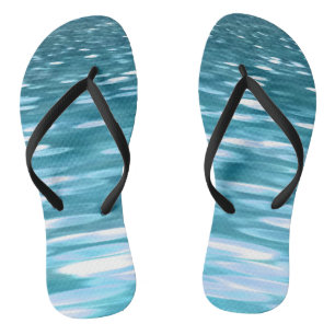 Teal shimmer thongs