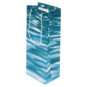 Teal shimmer wine gift bag