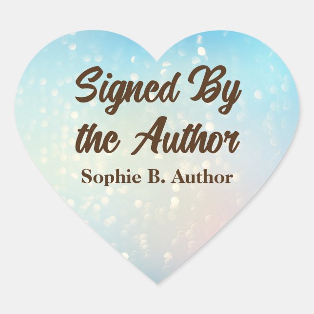 Teal Signed By the Author Book Signing Book Launch Heart Sticker (Front)