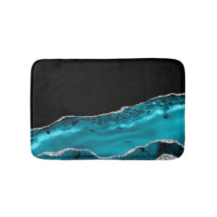 Teal & Silver Agate Bath Mat