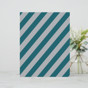 Teal & Silver Diagonal Stripes Scrapbook Paper
