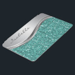 Teal Silver Glitter look Bling Personalised Metal  iPad Air Cover<br><div class="desc">The design is a photo and the cases are not made with actual glitter, sequins, metals or woods. This design is also available on other models. You may also transfer this design to another product. No actual glitter was used to make this product. This design may be personalised in the...</div>