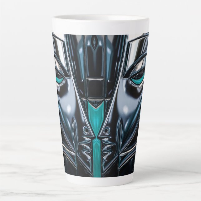 Teal & Silver Profile Latte Mug (Front)