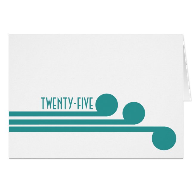 Teal Simple Deco Chic Table Number Card (Front Horizontal)
