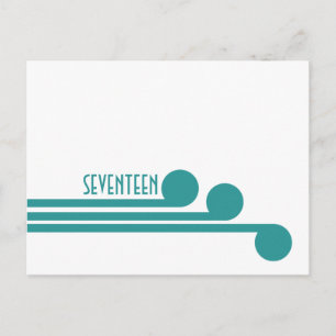 Teal Simple Deco Chic Table Number Postcard