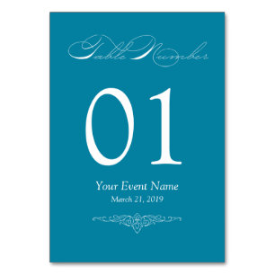 Teal Simple & Elegant Table Card
