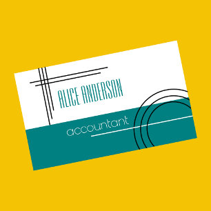 Teal simple geometric modern accountant business card
