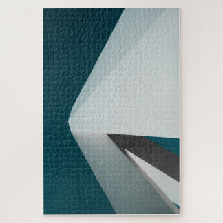 Teal sky and White roof Jigsaw Puzzle