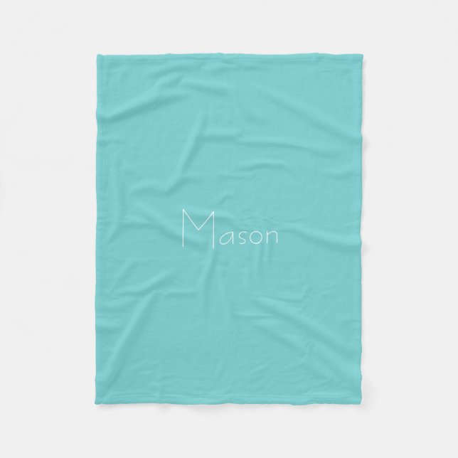 Teal Sky Personalised Fleece Blanket (Front)