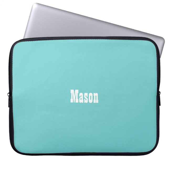 Teal Sky Personalised Laptop Sleeve (Front)