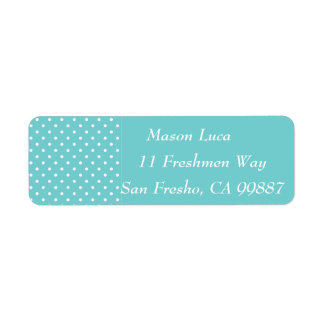 Teal Sky Polka Dot Template Labels