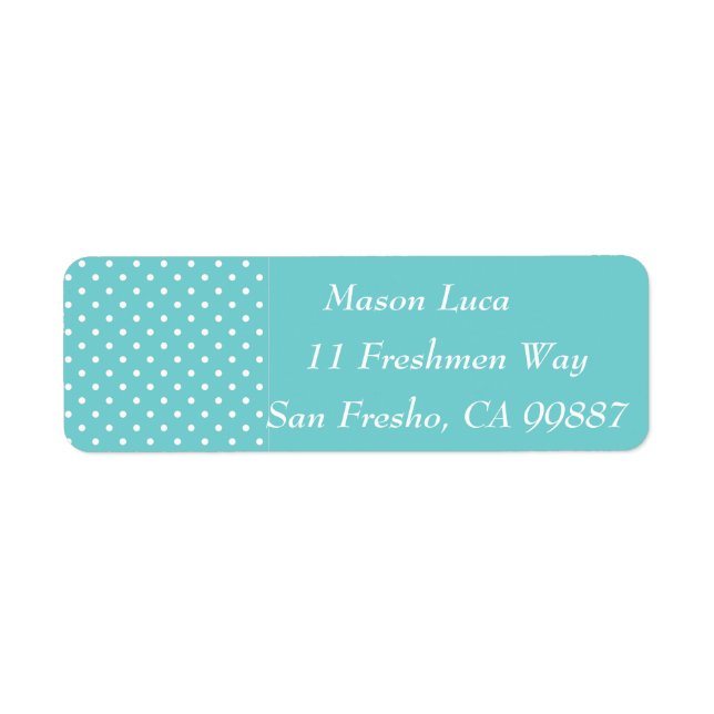 Teal Sky Polka Dot Template Labels (Front)