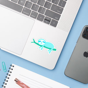 Teal Sloth on a Branch