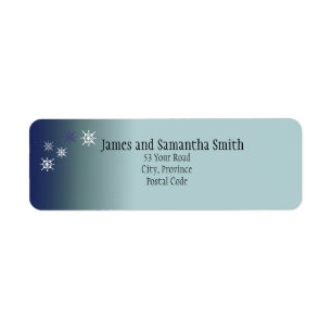 Teal Snowy Return Address Labels