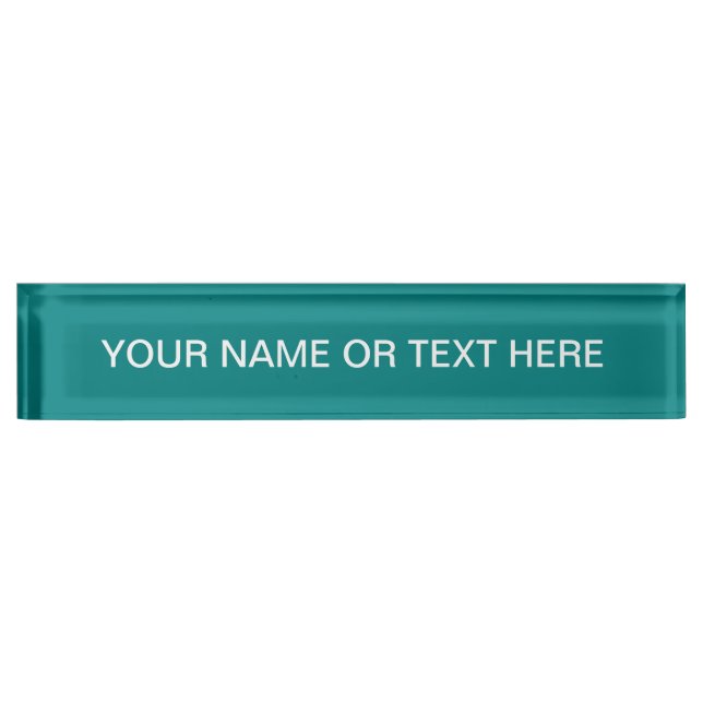 Teal Solid Colour Nameplate (Front)